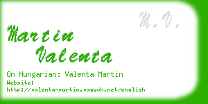 martin valenta business card